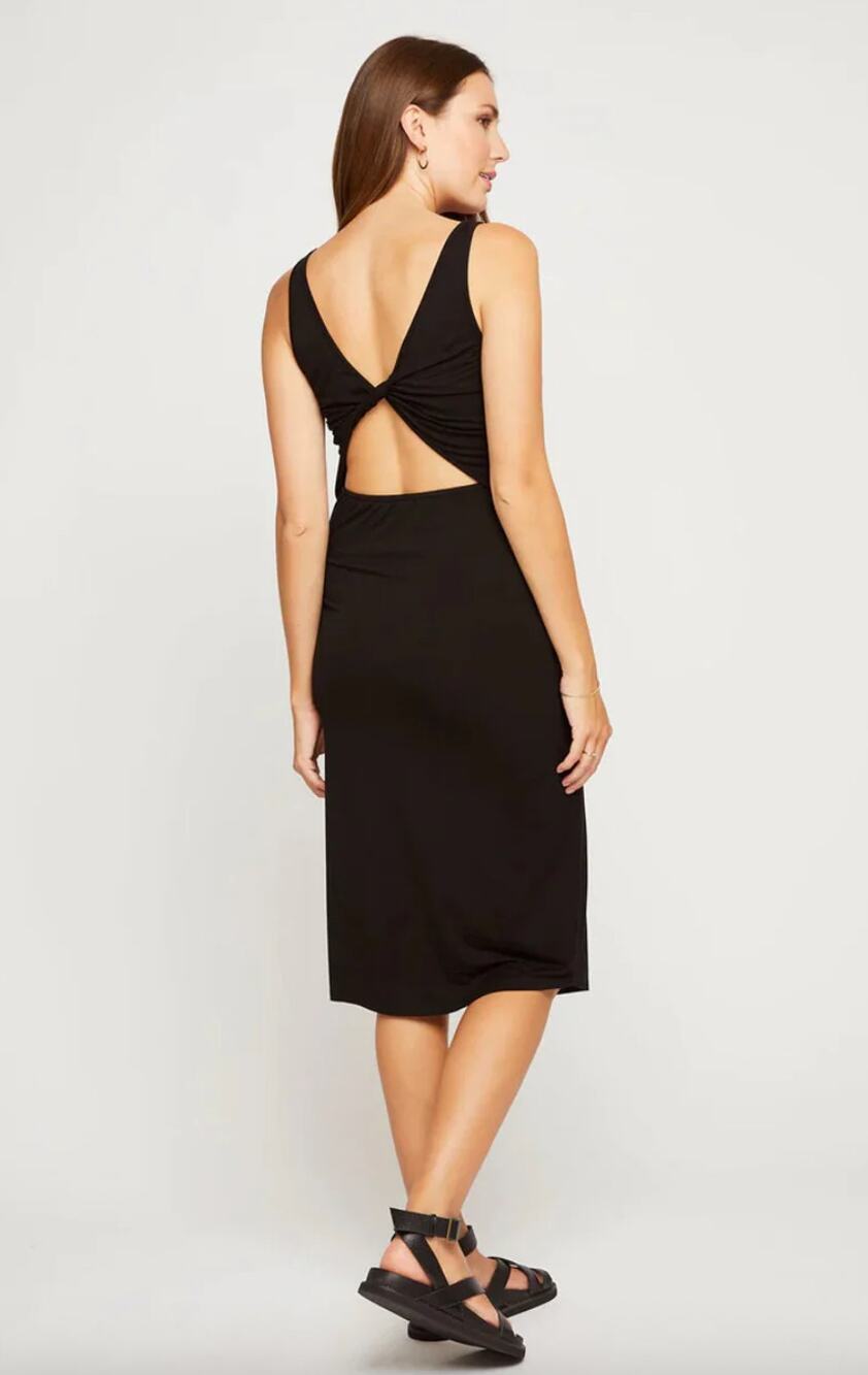 Gentle Fawn Larissa Twist Dress in Black Size Small